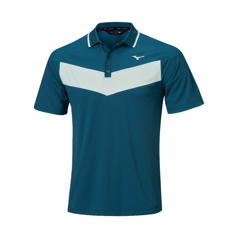 Mizuno Block Interlock Short Sleeve Polo Shirt Sailor Bleu Homme TailleXXL